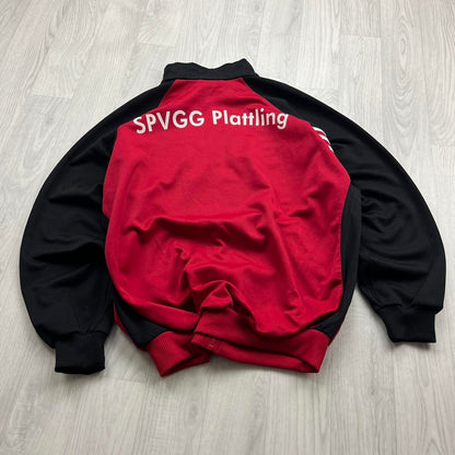 VINTAGE 90s ADIDAS BOXY TRACKSUIT JACKET RED / BLACK