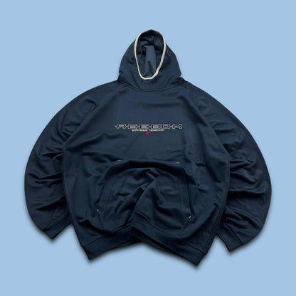 VINTAGE Y2K REEBOK SPELL OUT HOODIE NAVY
