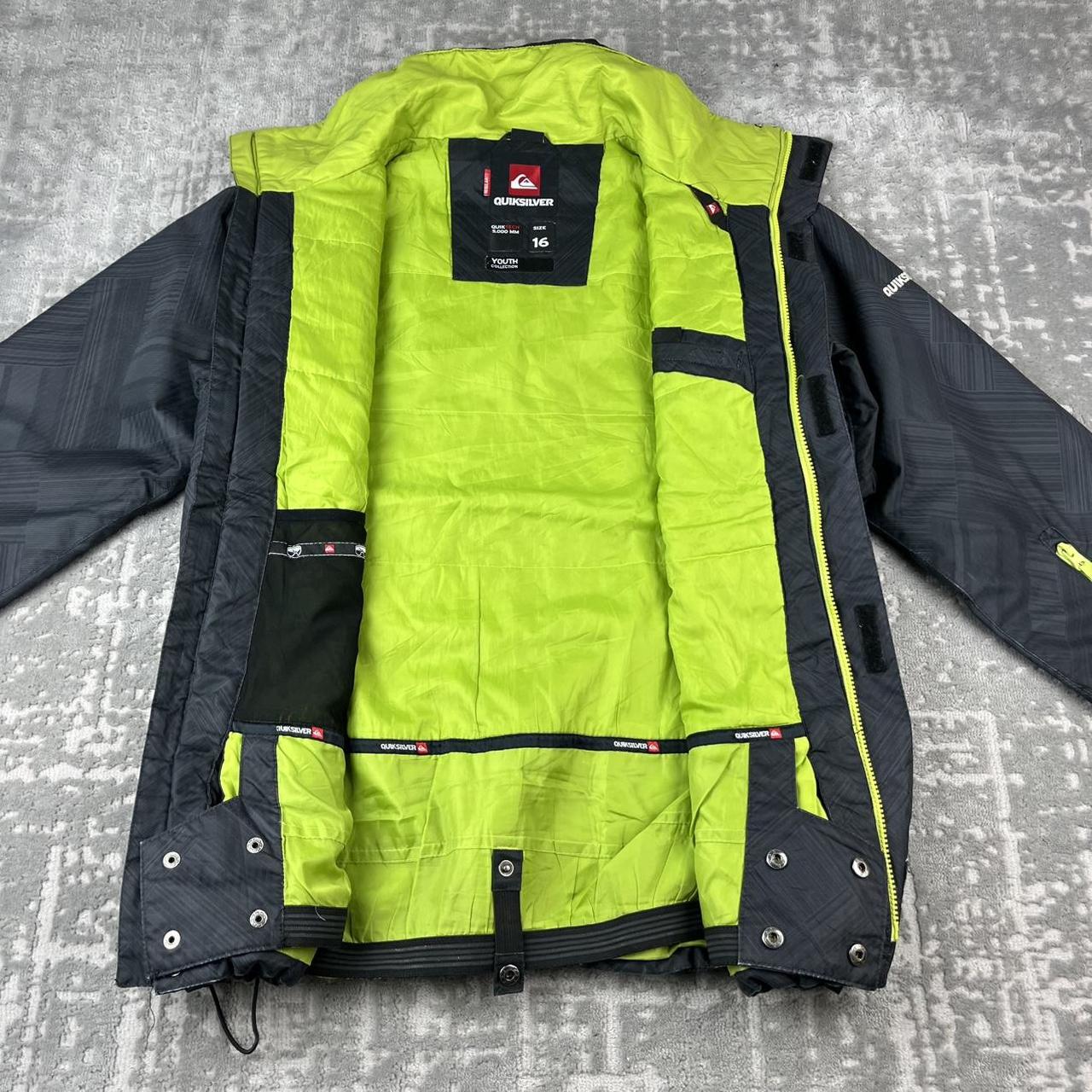 VINTAGE Y2K QUIKSILVER PLAID TECHNICAL SKI JACKET GREY BLACK