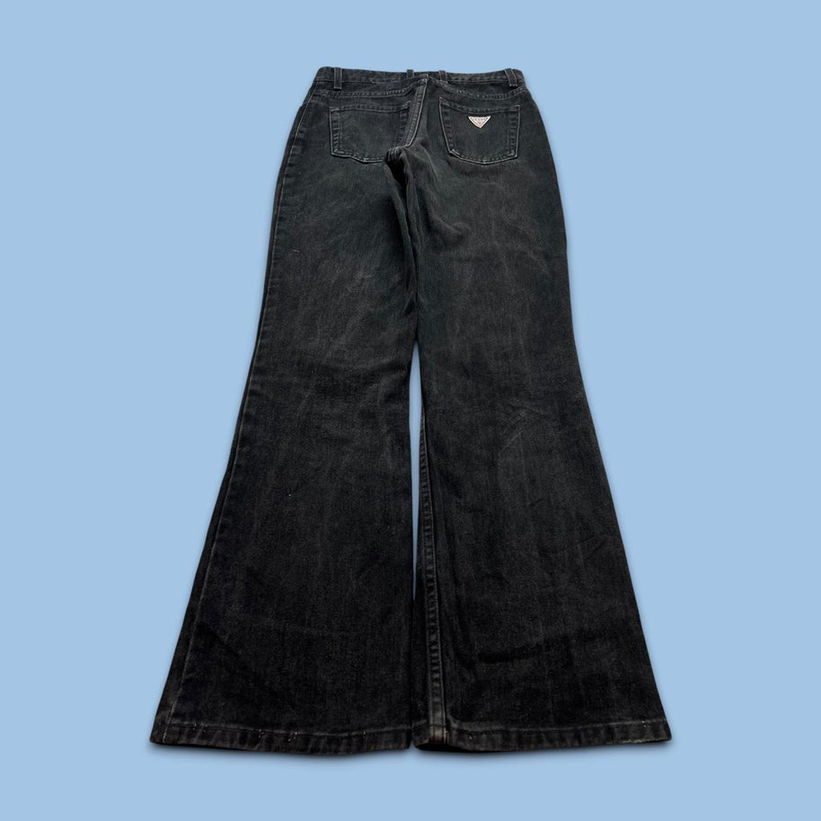 VINTAGE Y2K GUESS USA LOW RISE BOOTCUT FLARED JEANS BLACK