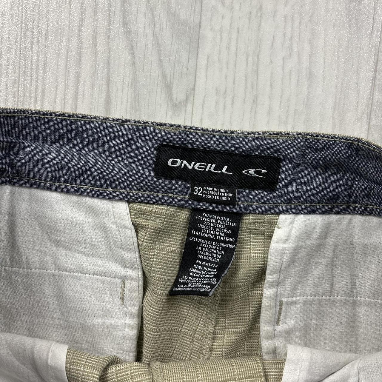 VINTAGE Y2K ONEILL BAGGY PLAID BOARD SURF SHORTS CREAM