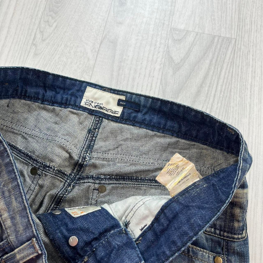 VINTAGE Y2K ENERGIE RULY BAGGY STRAIGHT LEG FADED JEANS BLUE
