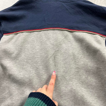 VINTAGE Y2K REEBOK ZIP HOODIE GREY NAVY