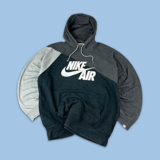 VINTAGE Y2K NIKE AIR SPELL OUT HOODIE BLACK / GREY