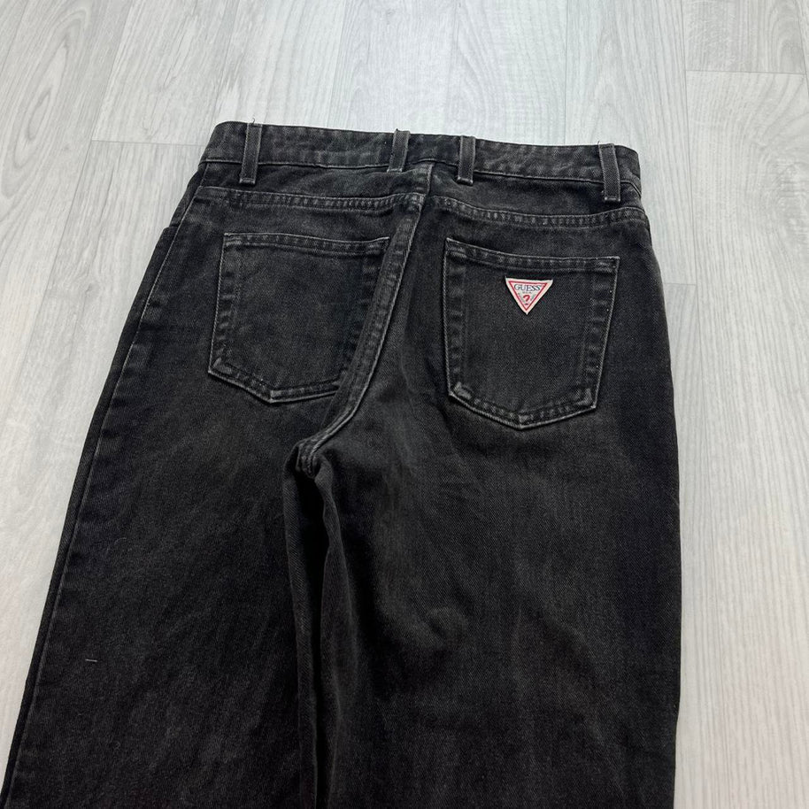 VINTAGE Y2K GUESS USA LOW RISE BOOTCUT FLARED JEANS BLACK