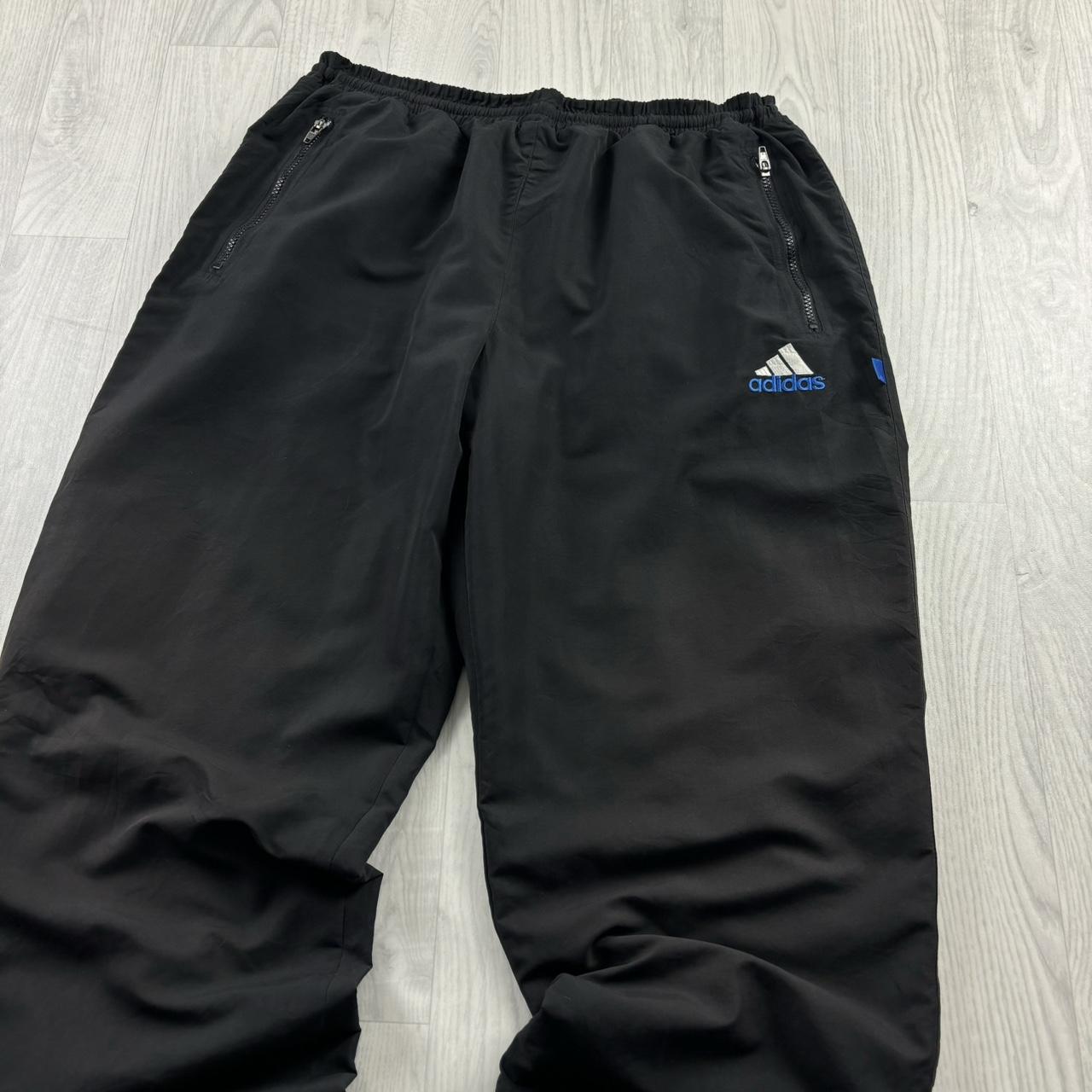 VINTAGE 90s ADIDAS BAGGY TRACKSUIT BOTTOMS BLACK