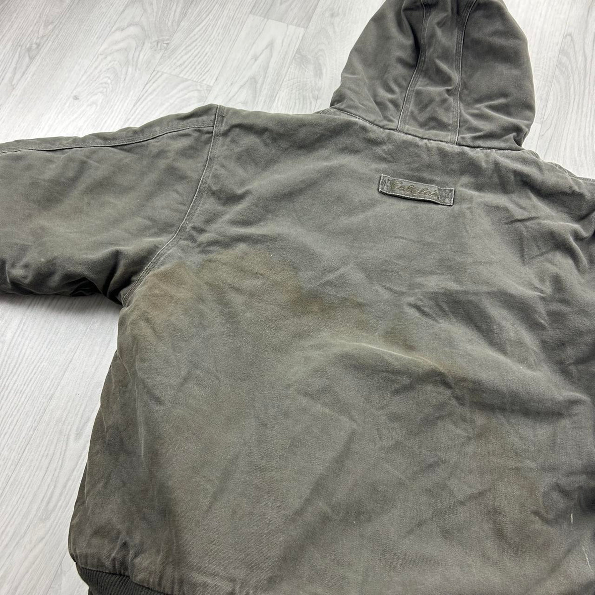 VINTAGE Y2K CABELAS HOODED WORKWEAR BOMBER JACKET KHAKI