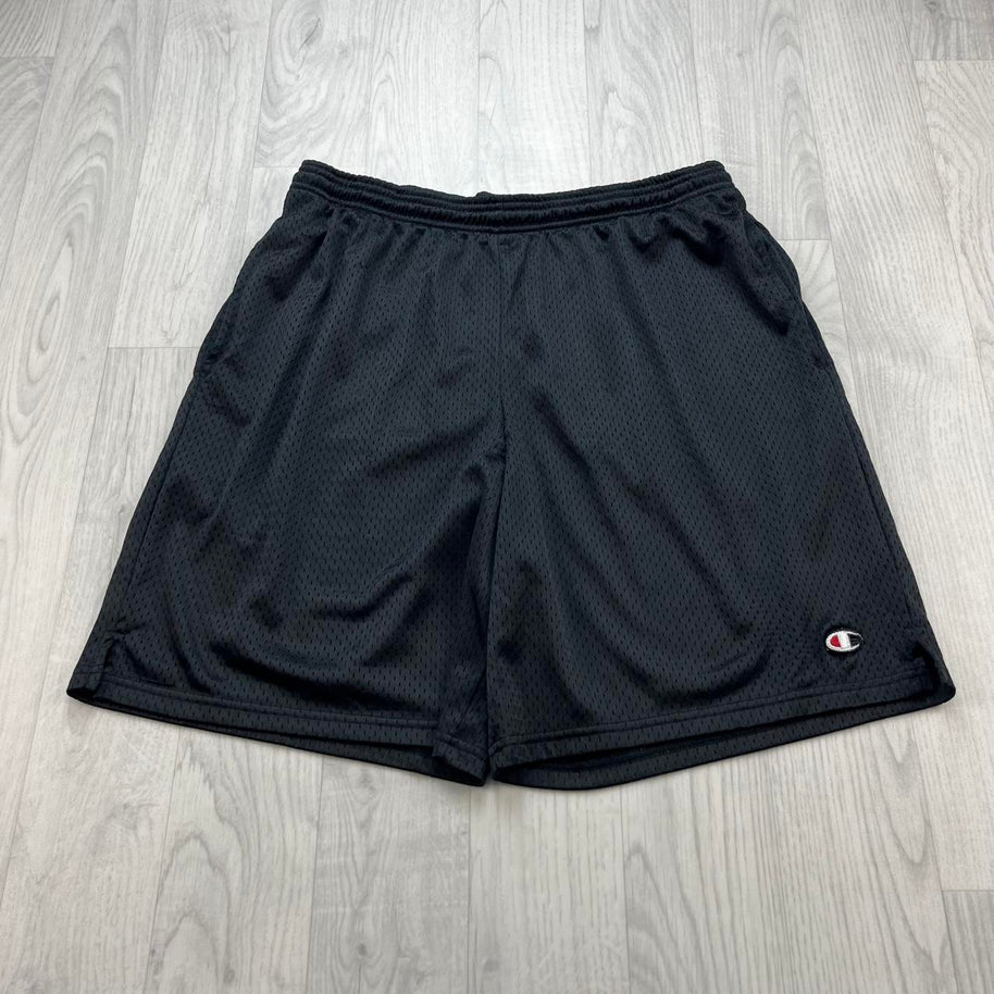 VINTAGE Y2K CHAMPION BAGGY MESH SPORT SHORTS BLACK