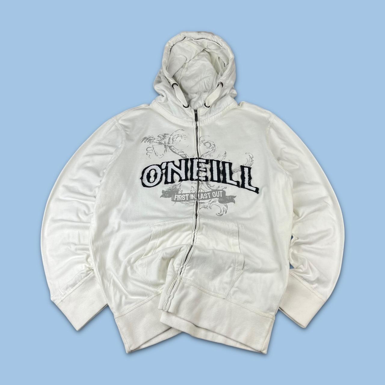 VINTAGE Y2K ONEILL SPELL OUT HOODIE WHITE