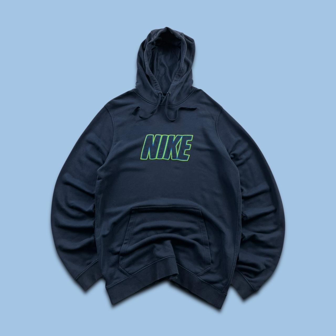 VINTAGE Y2K NIKE SPELL OUT HOODIE NAVY