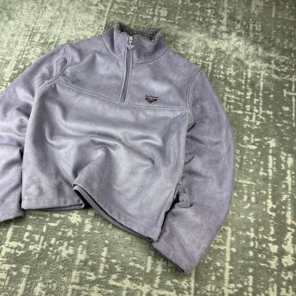 VINTAGE Y2K QUIKSILVER QUARTER ZIP FLEECE PURPLE LILAC