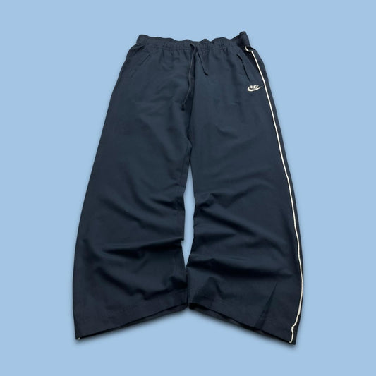VINTAGE Y2K NIKE LOW RISE BAGGY WIDE LEG TRACKSUIT BOTTOMS NAVY