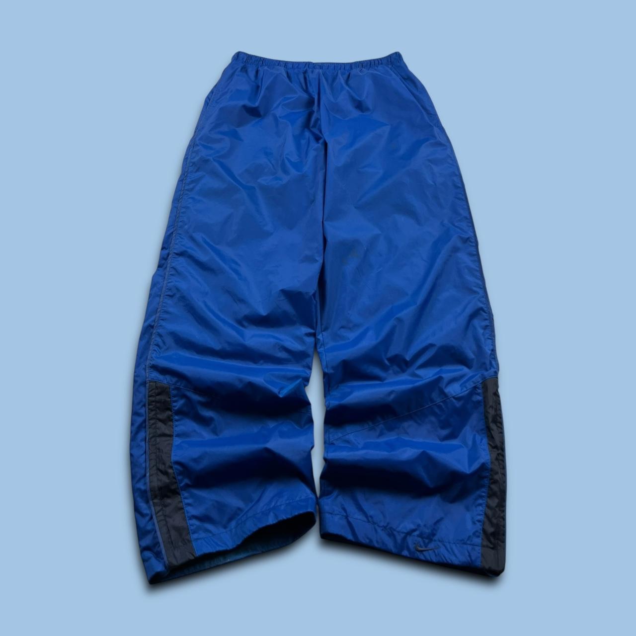 VINTAGE Y2K NIKE BAGGY WIDE LEG TRACKSUIT BOTTOMS BLUE