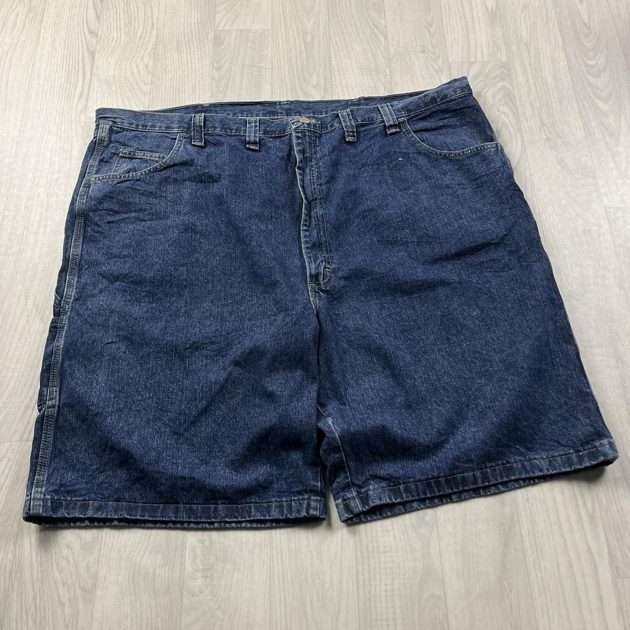 VINTAGE 00s WRANGLER BAGGY LOOSE CARPENTER JORTS NAVY BLUE