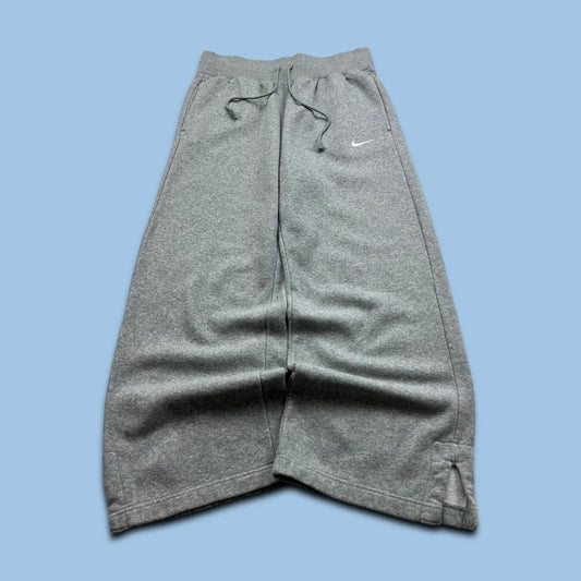 NIKE BAGGY WIDE LEG COTTON SPORTY SWEATPANTS GREY