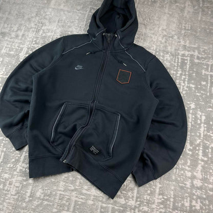 VINTAGE Y2K NIKE NETHERLANDS ZIP UP SPORTY HOODIE BLACK
