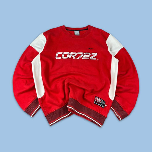 VINTAGE Y2K NIKE CORREZ SPELL OUT BOXY SWEATSHIRT RED