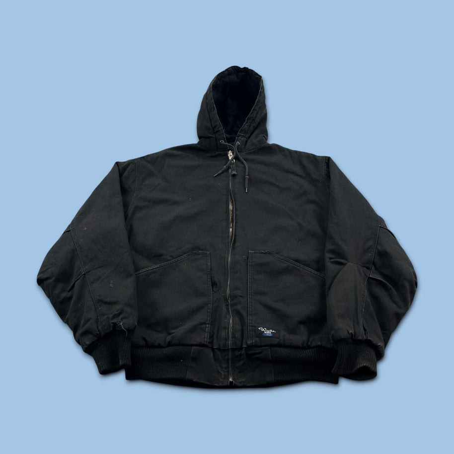 VINTAGE Y2K WALLS HOODED WORKWEAR BOMBER JACKET BLACK