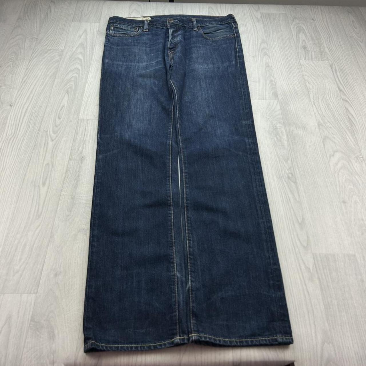 VINTAGE Y2K ABERCROMBIE AND FITCH SLIM STRAIGHT JEANS NAVY BLUE