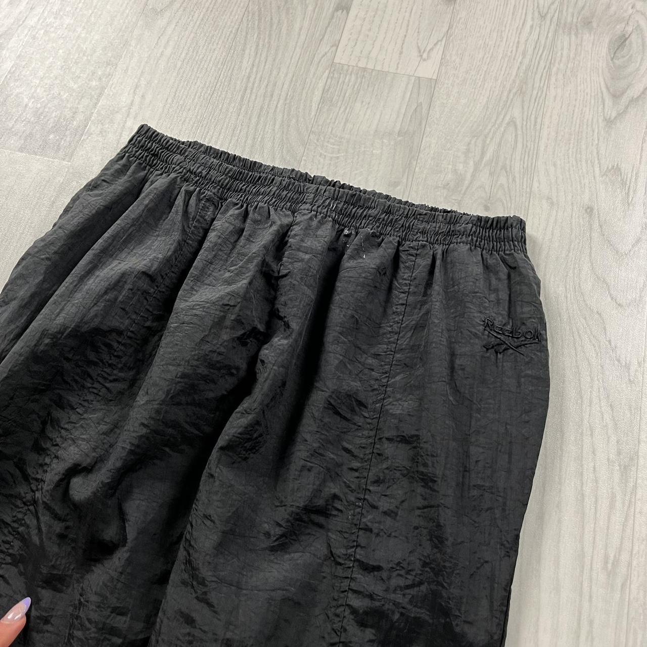 VINTAGE Y2K REEBOK BAGGY SHELL TRACKSUIT BOTTOMS BLACK