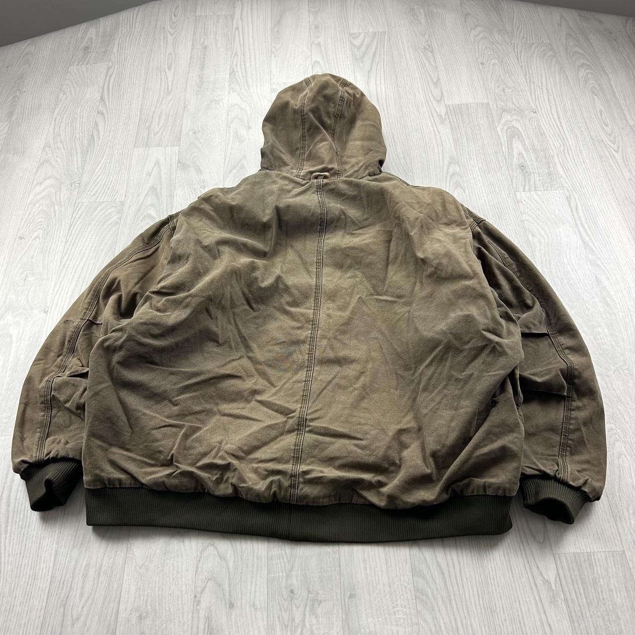 VINTAGE Y2K BERNE WORKWEAR ACTIVE HOODED BOMBER JACKET KHAKI