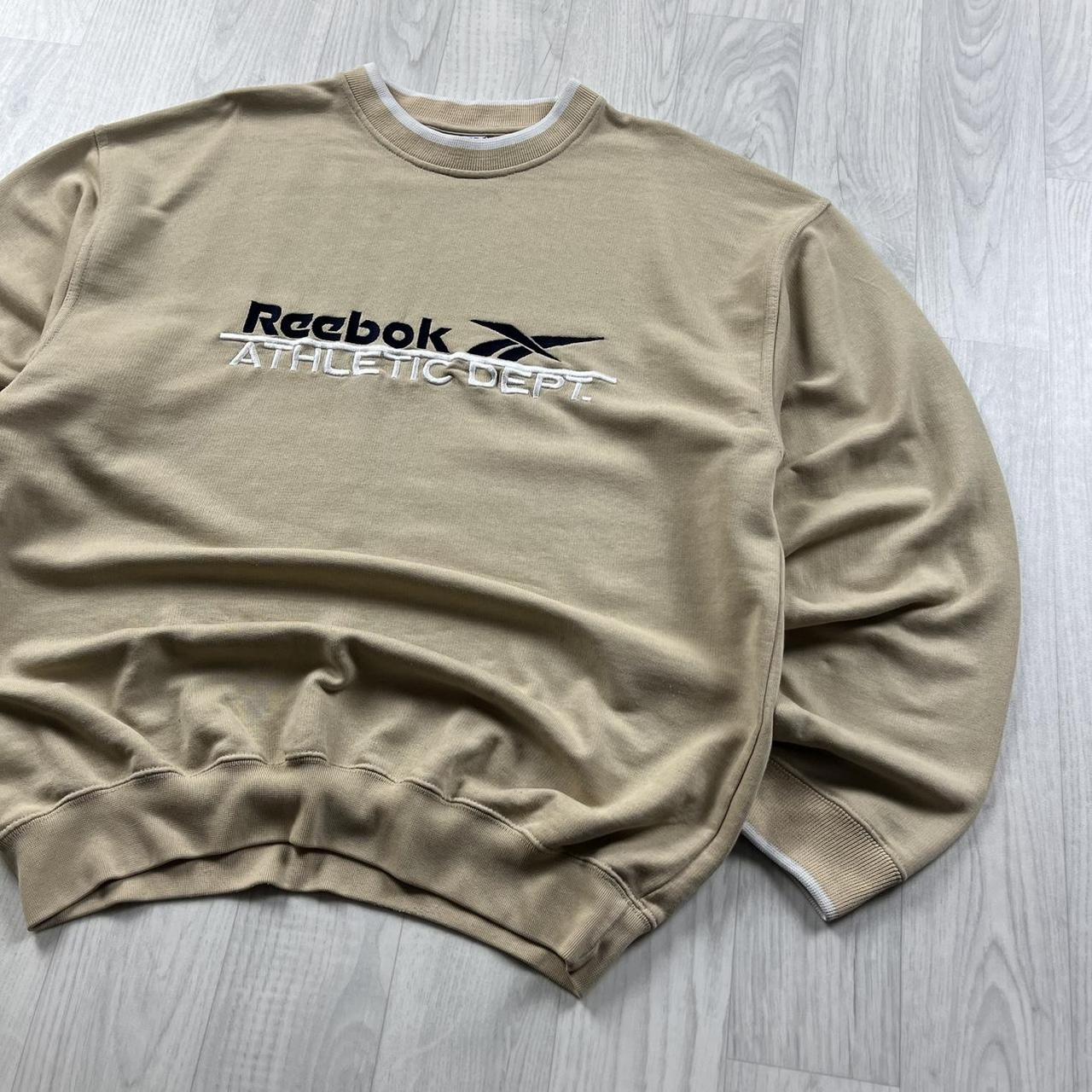 VINTAGE Y2K REEBOK SPELL OUT SWEATSHIRT BEIGE