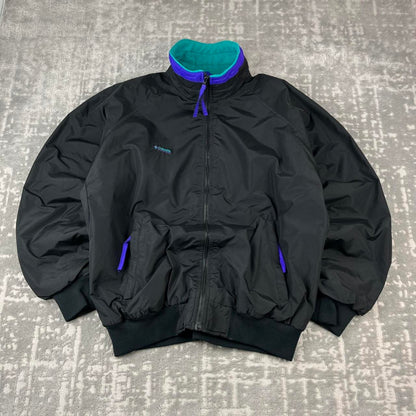 VINTAGE 00s COLUMBIA FLEECE LINED BOMBER JACKET BLACK