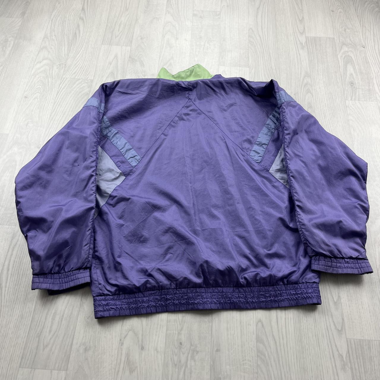 VINTAGE 90s ADIDAS FUNKY WINDBREAKER SHELL JACKET PURPLE