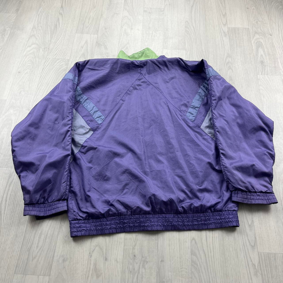 VINTAGE 90s ADIDAS FUNKY WINDBREAKER SHELL JACKET PURPLE
