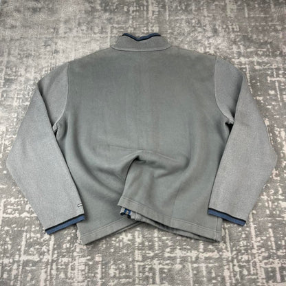 VINTAGE Y2K QUIKSILVER ZIP UP BOXY SWEATSHIRT GREY