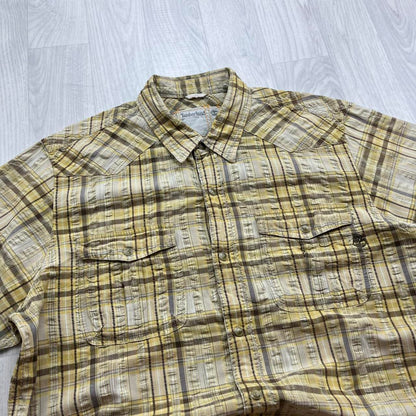 VINTAGE Y2K TIMBERLAND PLAID SHORT SLEEVE BUTTON UP SHIRT