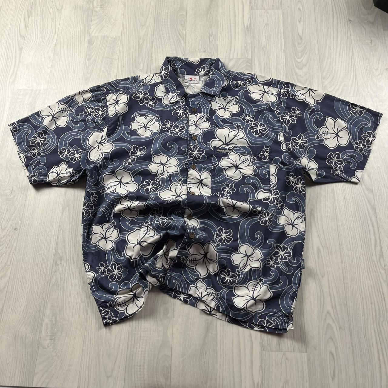 VINTAGE Y2K O’NEILL HAWAIIAN SHORT SLEEVE SHIRT BLUE