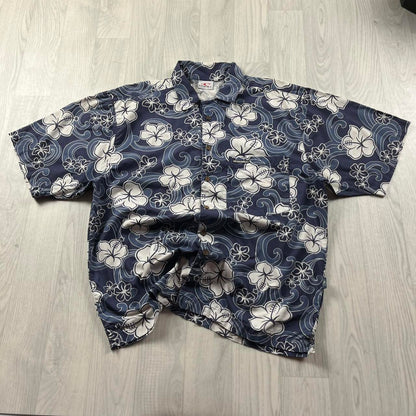 VINTAGE Y2K O’NEILL HAWAIIAN SHORT SLEEVE SHIRT BLUE