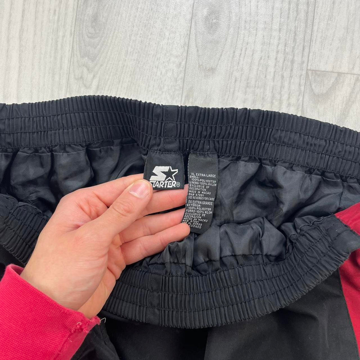 VINTAGE Y2K STARTER POPPER BAGGY TRACKSUIT BOTTOMS BLACK