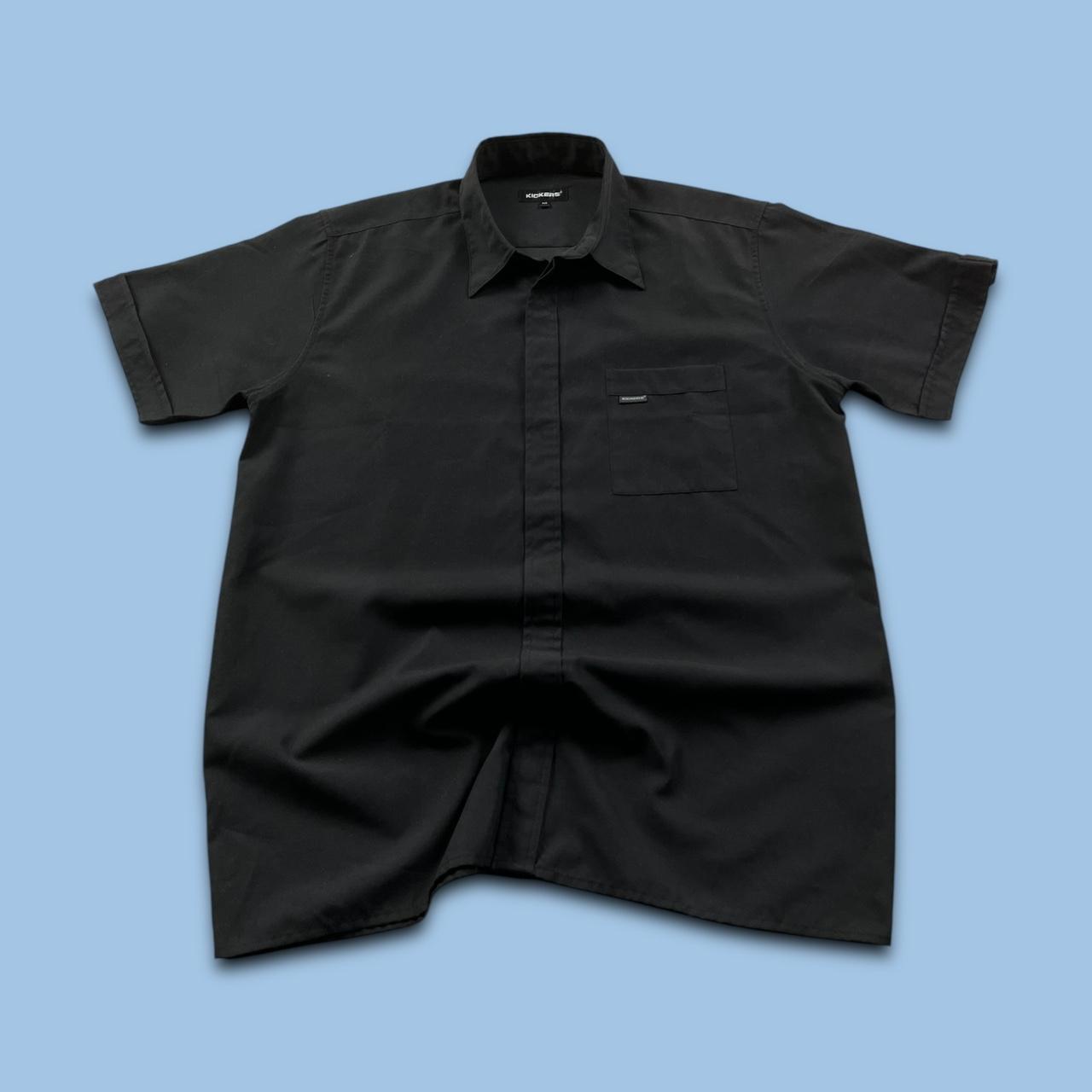 VINTAGE Y2K KICKERS SHORT SLEEVE SHIRT BLACK
