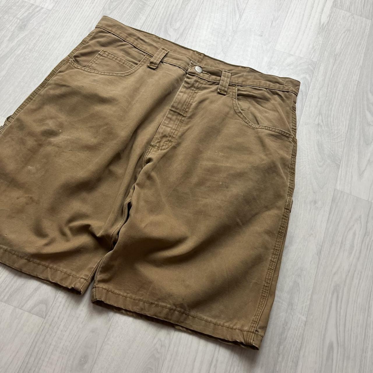 VINTAGE Y2K WRANGLER BAGGY CARPENTER JORTS TAN