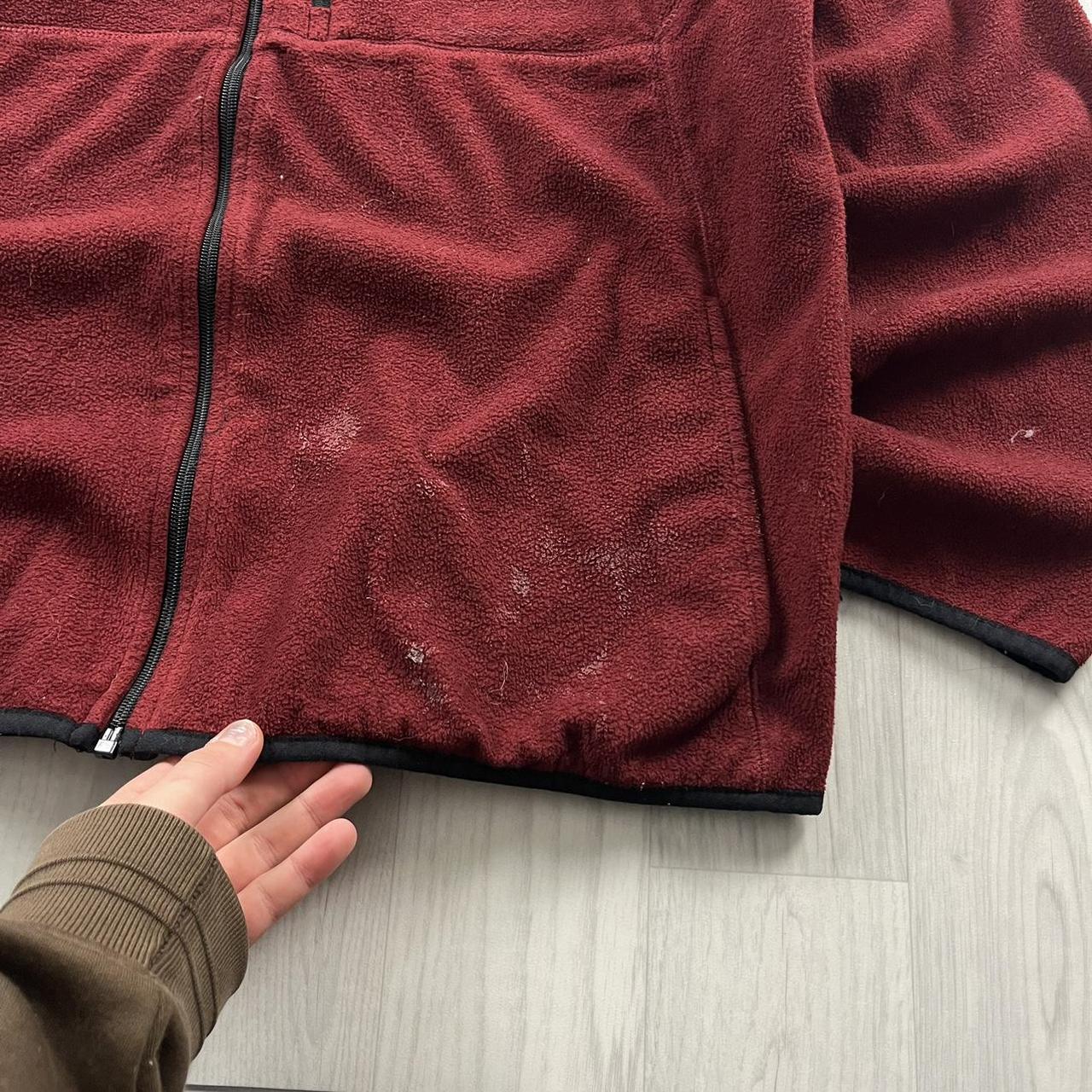 VINTAGE Y2K TIMBERLAND ZIP UP FLEECE BURGUNDY