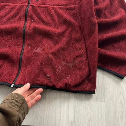 VINTAGE Y2K TIMBERLAND ZIP UP FLEECE BURGUNDY