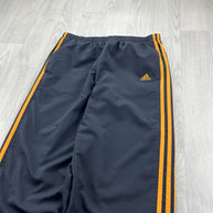 VINTAGE Y2K ADIDAS SIDE STRIPE TRACKSUIT BOTTOMS GREY / ORANGE