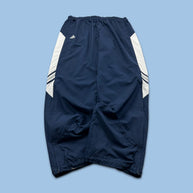 VINTAGE Y2K ADIDAS SIDE STRIPE BAGGY TRACKSUIT BOTTOMS NAVY