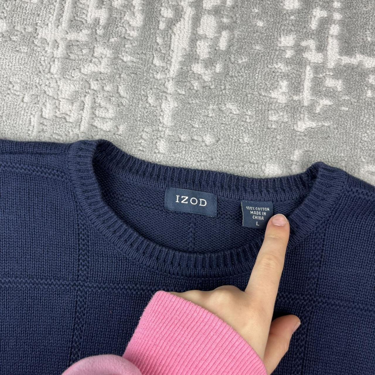 VINTAGE Y2K IZOD LIGHT KNITTED JUMPER NAVY
