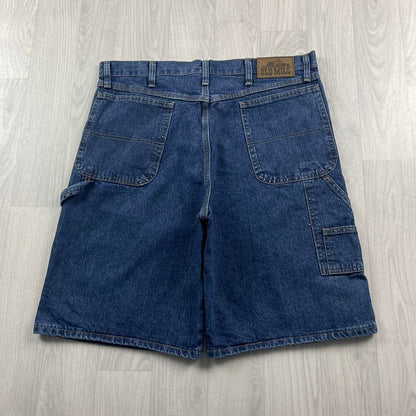 VINTAGE OLD MILL BAGGY CARPENTER JORTS NAVY (36w)