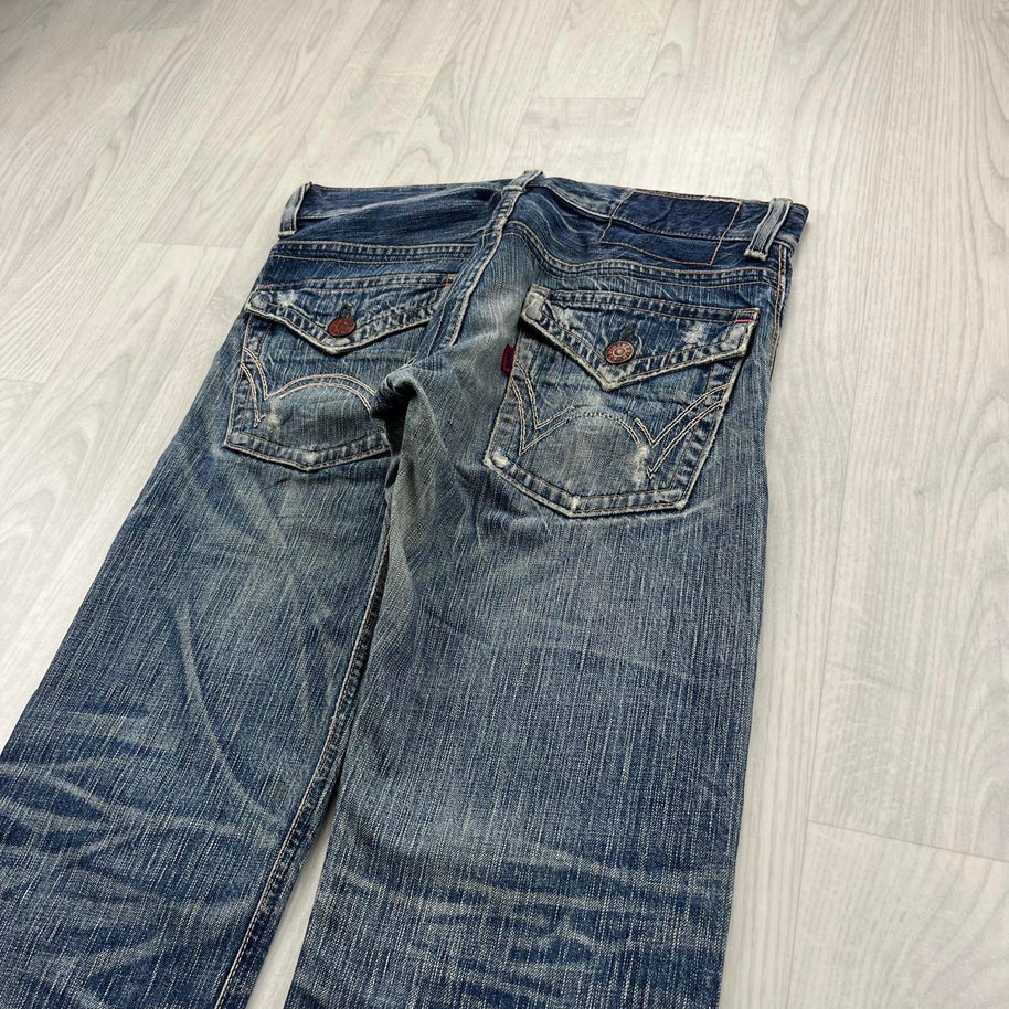 VINTAGE Y2K EDWIN BOOTCUT JEANS BLUE