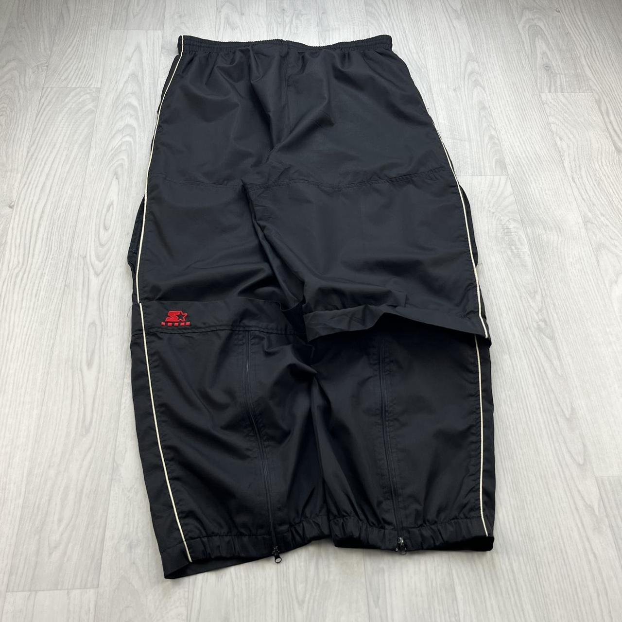 VINTAGE Y2K STARTER BAGGY TRACKSUIT BOTTOMS BLACK