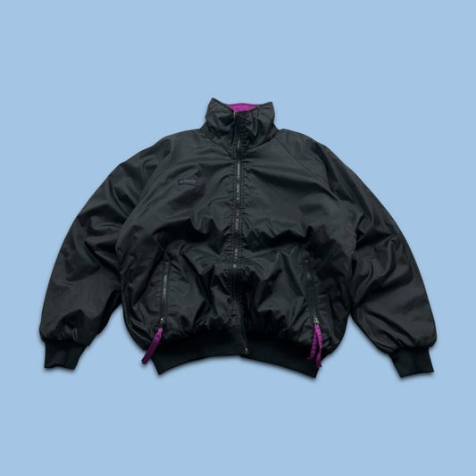VINTAGE 00s COLUMBIA REVERSIBLE BOMBER JACKET BLACK PINK