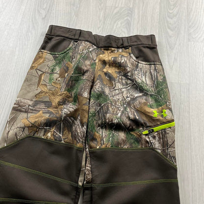 VINTAGE UNDER ARMOUR REALTREE BAGGY LOW RISE CAMO SWEAT PANTS BROWN