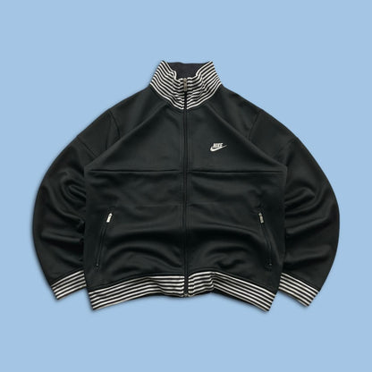 VINTAGE Y2K NIKE TRACK JACKET BLACK WHITE