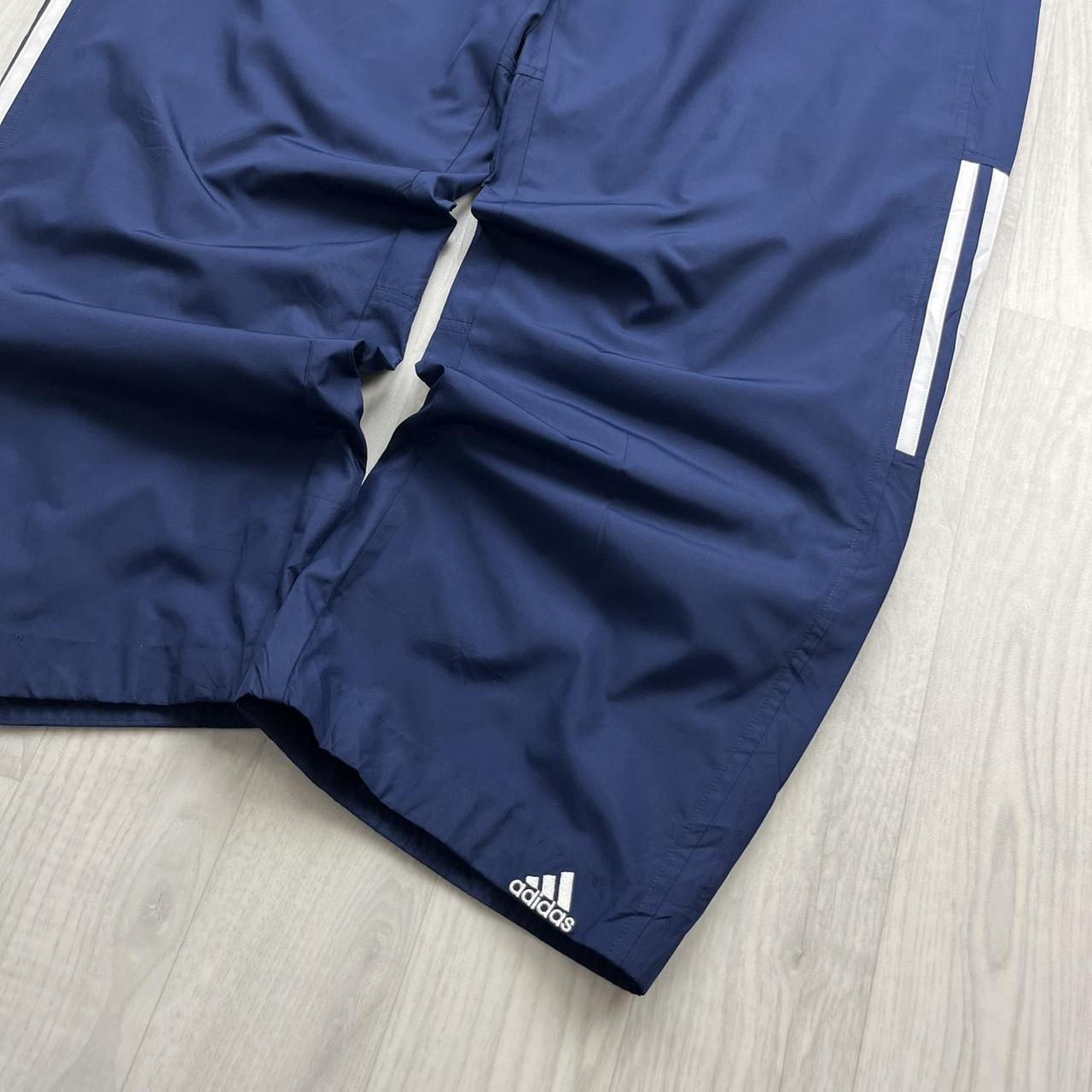 VINTAGE Y2K ADIDAS SIDE STRIPE BAGGY TRACKSUIT BOTTOMS NAVY