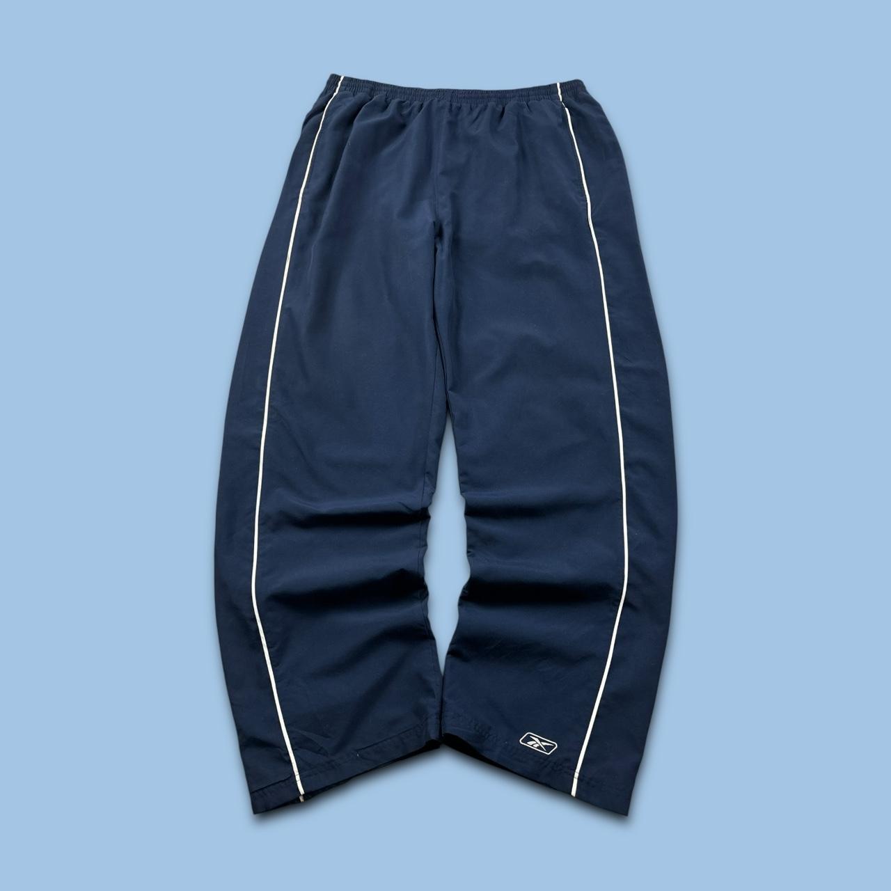 VINTAGE Y2K REEBOK BAGGY TRACKSUIT BOTTOMS NAVY