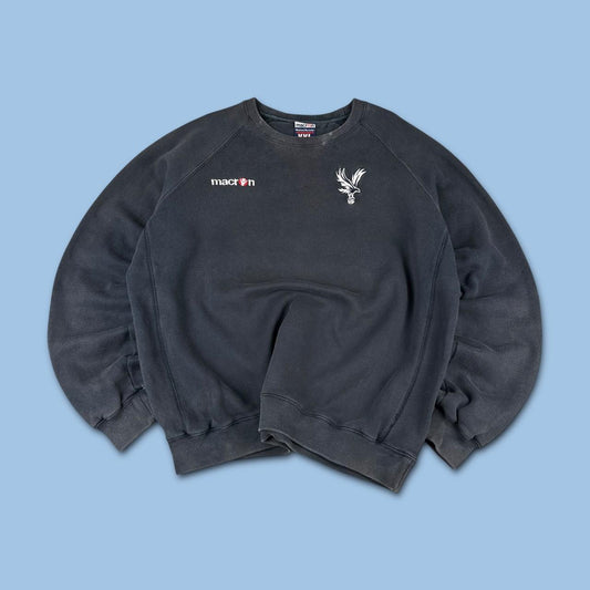 VINTAGE Y2K MACRON CRYSTAL PALACE BOXY SWEATSHIRT BLACK